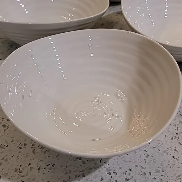 Portmeirion Sophie Conran soup bowls (4) white . - Picture 2 of 6